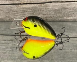 Black Label Balsa - Wreck Jr. - Custom Balsa Squarebill Crankbait - Chartreuse Black Back Color