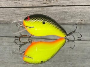 Black Label Balsa - Head Hunter - Custom Balsa Squarebill Crankbait - Chartreuse Black Back - Zoom WEC E-2