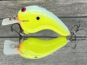 Black Label Balsa - Potbelly - Hybrid Squarebill Crankbait - Chartreuse Powder Blue Color