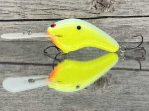 Black Label Balsa - Double D - Deep Diving Balsa Crankbait - Chartreuse Powder Blue