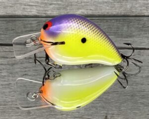 Black Label Balsa - Wreck - Balsa Squarebill - Chartreuse Purple Color - Zoom WEC E-1