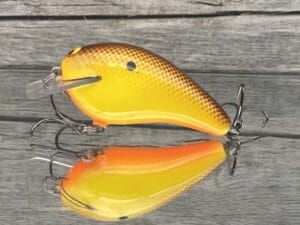 Black Label Balsa - Ricochet - Custom Balsa Crankbait - Hot Mustard Color