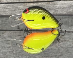 Black Label Balsa - Rattling Wreck - Balsa Squarebill - Chartreuse Black Back - Zoom WEC E-1
