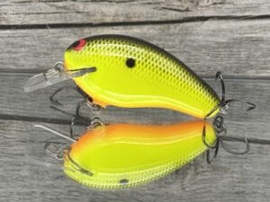Black Label Balsa - Prowler - Custom Balsa Squarebill Crankbait - Chartreuse Black Back Color