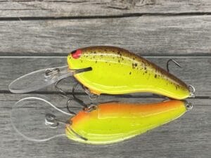 Black Label Balsa - K II - Custom Balsa Crankbait - Chartreuse Root Beer Color