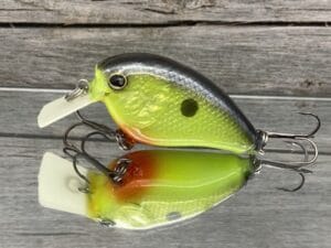 The Lure Forge - 2.2 Wobbler Squarebill Crankbait - Black Chartreuse Color