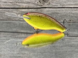 Black Label Balsa - Tapout - Custom Balsa Crankbait - Chartreuse Root Beer Color