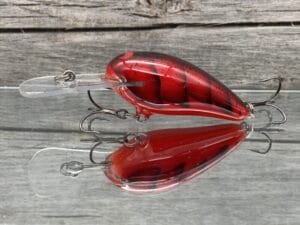 Black Label Balsa - Rock Hound - Custom Balsa Crankbait - Fire Craw Color