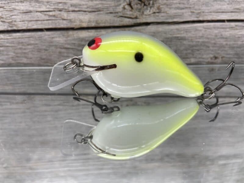 Black Label Balsa - Head Hunter - Custom Balsa Squarebill Crankbait - Chartreuse Illusion Color - Zoom WEC E-2