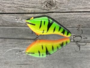 Black Label Balsa - 300 Proof - Custom Balsa Crankbait - Fire Tiger Color