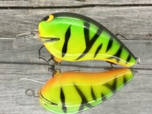Black Label Balsa - Ricochet - Custom Balsa Crankbait - Fire Tiger Color