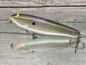 Black Label Balsa - Law Dawg - Custom Balsa Topwater- Gizzard Shad Pearl Color