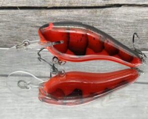Black Label Balsa - K II SR - Custom Balsa Crankbait - Fire Craw Color