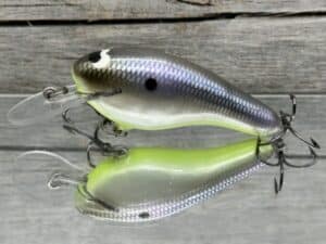Black Label Balsa - K II SR - Custom Balsa Crankbait - American Shad Chartreuse Belly Color