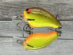 Black Label Balsa - Runt- Custom Balsa Crankbait - Chartreuse Root Beer Color