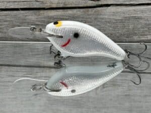 Black Label Balsa - Shiver 7 Signature Series - Custom Balsa Crankbait - White Knight Color
