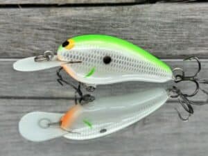 Black Label Balsa - Little Cliffie - Custom Balsa Crankbait - Lime Shad Color