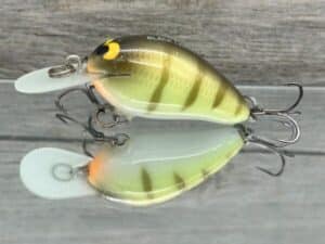 Black Label Balsa - Fat Little Cliffie - Custom Balsa Crankbait - Faded Perch Color