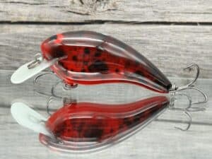 Black Label Balsa - Turbo - Custom Balsa Crankbait - Red Mud Bug Color
