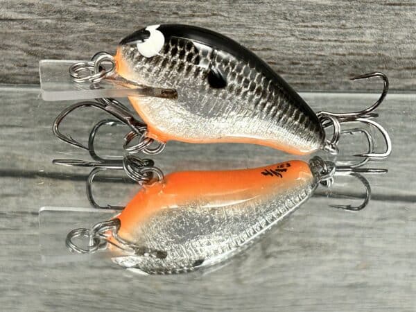 Black Label Balsa - Runt- Signature Series - Custom Balsa Crankbait - Silver Foil Orange Belly Color