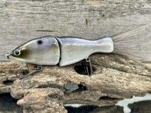 Black Label Balsa - HollyWOOD Signature Series - Custom Glide Bait - Foiled American Shad Color