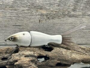 Black Label Balsa - HollyWOOD Signature Series - Custom Glide Bait - Foiled Bone Color