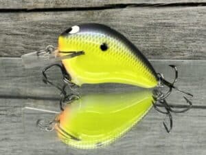 Black Label Balsa - Wreck Jr. - Custom Balsa Squarebill Crankbait - Chartreuse Sunfish Color