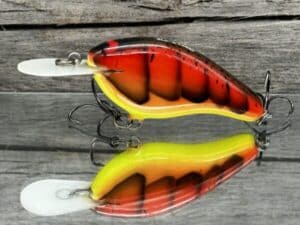 Black Label Balsa - Fat Flat - Custom Balsa Crankbait - 3 Alarm Craw color