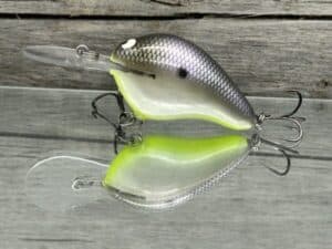 Black Label Balsa - Wreck Deep - Custom Balsa Crankbait - American Shad Chartreuse Belly color