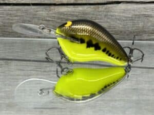 Black Label Balsa - Wreck Deep - Custom Balsa Crankbait - Chartreuse Baby Bass color
