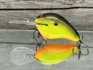 Black Label Balsa - Wreck Deep - Custom Balsa Crankbait - Chartreuse Black Back color