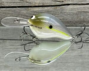 Black Label Balsa - Wreck Deep - Custom Balsa Crankbait - Chartreuse Shad color