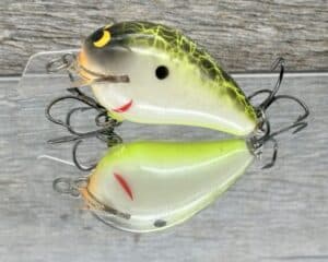 Black Label Balsa - Wreck Jr. - Custom Balsa Squarebill Crankbait - Piebald Plemmons color