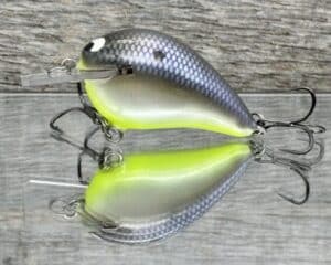 Black Label Balsa - Wreck Jr. - Custom Balsa Squarebill Crankbait - American Shad Chartreuse Belly Color