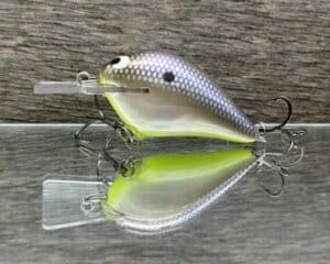 Black Label Balsa - Stump Knocker - Custom Balsa Squarebill - American Shad Chartreuse Belly color