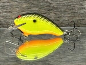 Black Label Balsa - Badger SR Squarebill - Custom Balsa Crankbait - Chartreuse Black Back color