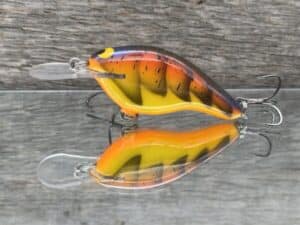 Black Label Balsa - Shiver 5 - Custom Balsa Crankbait - Spring Craw color