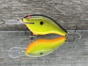 Black Label Balsa - Shiver 5 - Custom Balsa Crankbait - Chartreuse Black Back color