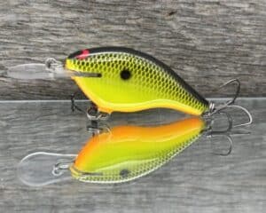 Black Label Balsa - Shiver 5 - Custom Balsa Crankbait - Chartreuse Black Back color