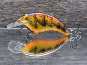 Black Label Balsa - Razor Jr SSS - Balsa Crankbait - Spring Craw color