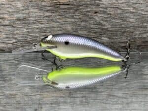 Black Label Balsa - Z II - Custom Balsa Crankbait - American Shad Chartreuse Belly color