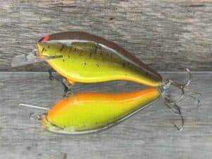 Black Label Balsa - K III Squarebill - Custom Balsa Crankbait - Chartreuse Root Beer color