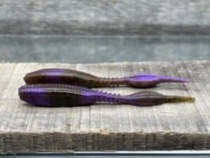 Black Label Custom Soft Plastics - Snapshot 3.8" - Twisted Green Pumpkin Purple 10ct