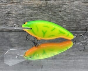 Black Label Balsa - Tapout - Custom Balsa Crankbait - Lime Coach Dog color