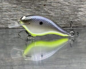 Black Label Balsa - Shiver 7 Shallow - Custom Balsa Crankbait - American Shad Chartreuse Belly color