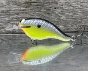 Black Label Balsa - Shiver 7 Shallow - Custom Balsa Crankbait - Chartreuse Magic color
