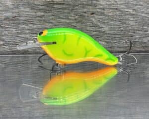 Black Label Balsa - Shiver 7 Shallow - Custom Balsa Crankbait - Lime Coach Dog color